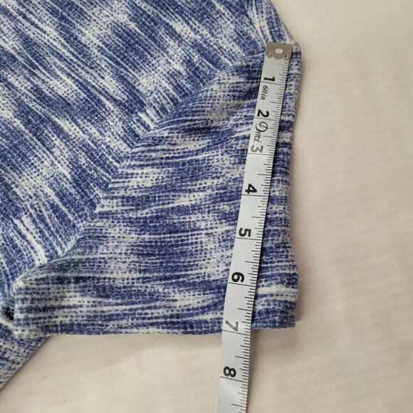 Loft Dress Women 4 Blue Short Sleeve Textured Slightly Discolored Armpits - Picture 11 of 12